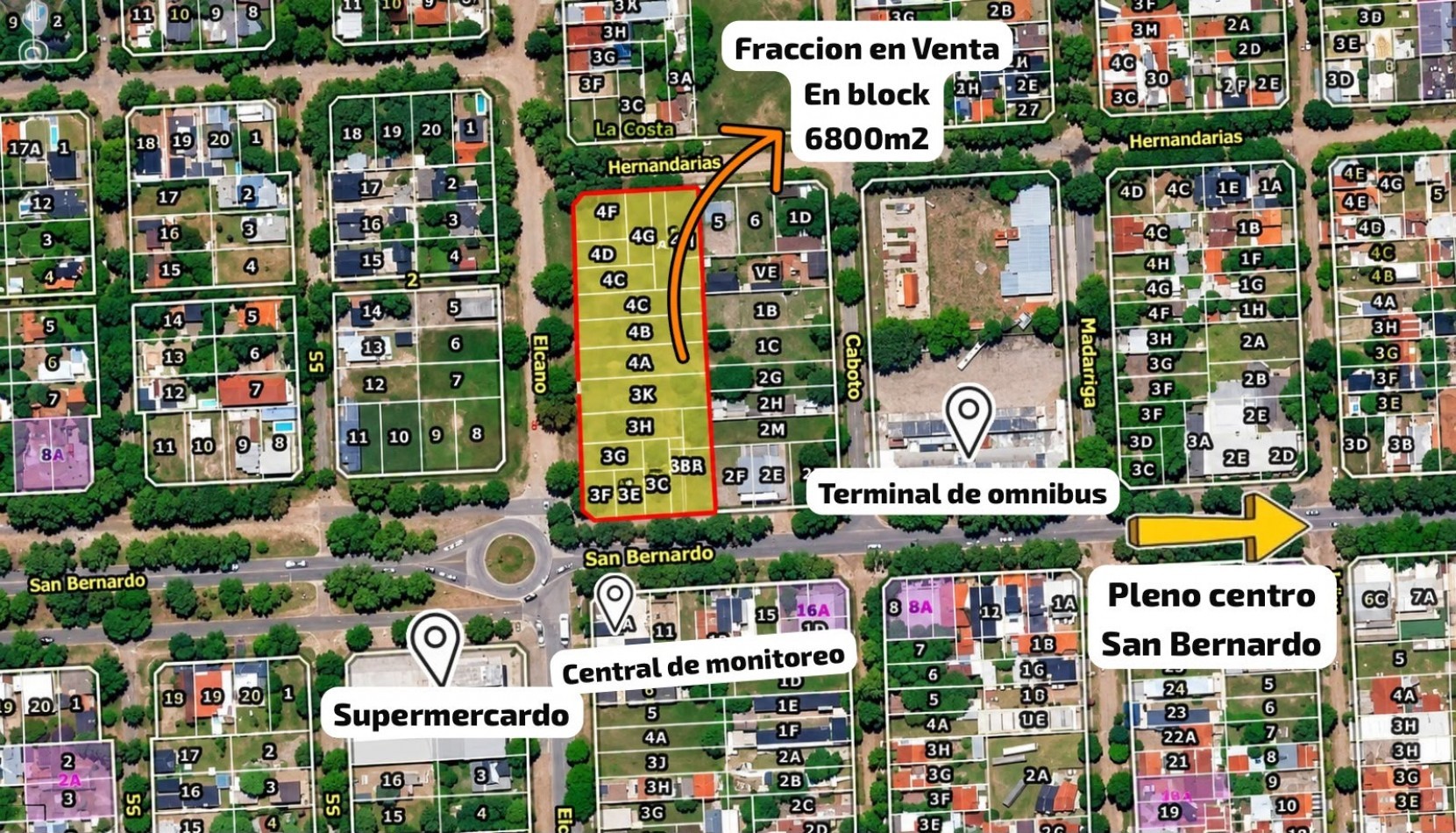 EXCELENTE FRACCION, 6800M2 SOBRE AV. SAN BERNARDO